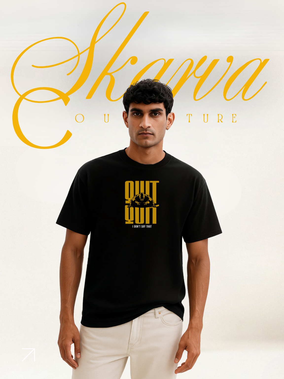 NEVER EVER GIVE UP (Half sleeve round neck t-shirt)
