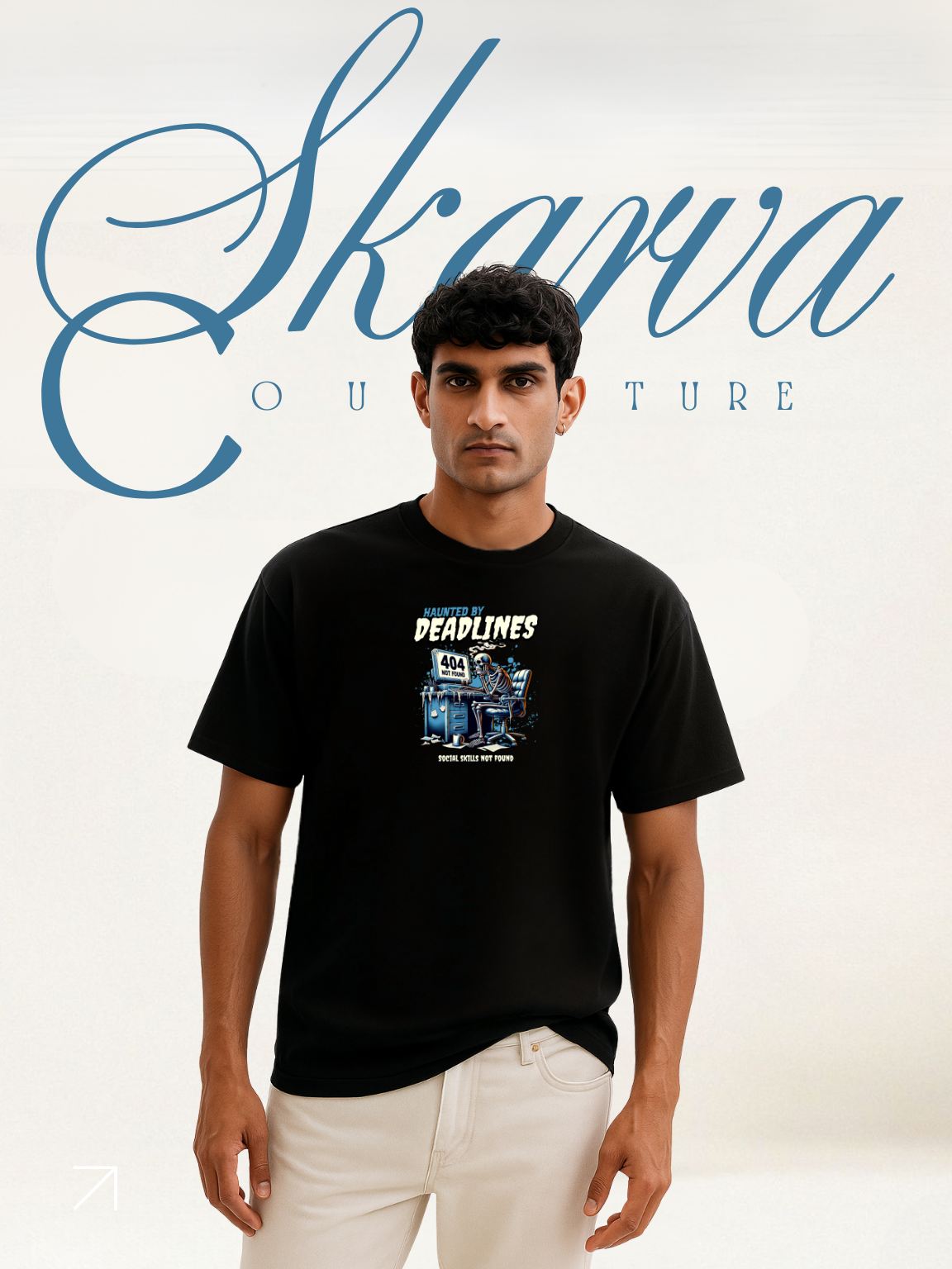 DEADLINES ARE HAUNTING (Half sleeve round neck t-shirt)