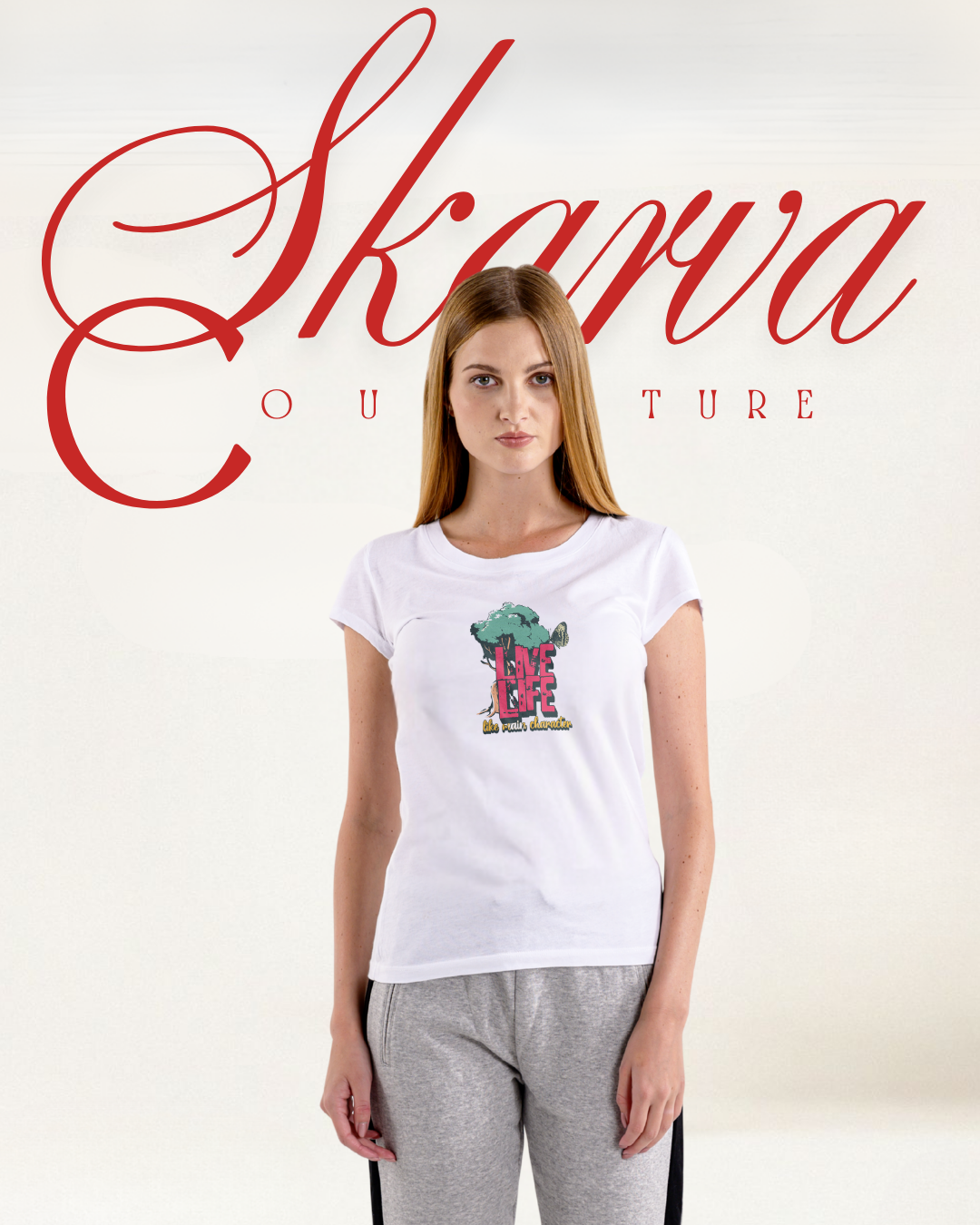 LIVE YOUR LIFE (Half sleeve round neck t-shirt)