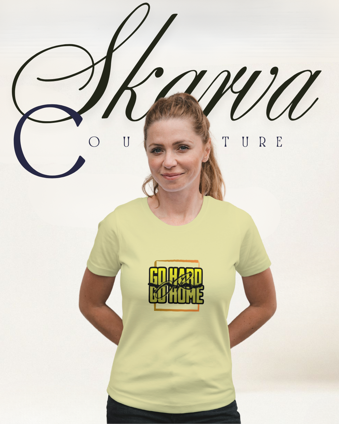 GO HARD OR GO HOME (Half sleeve round neck t-shirt)