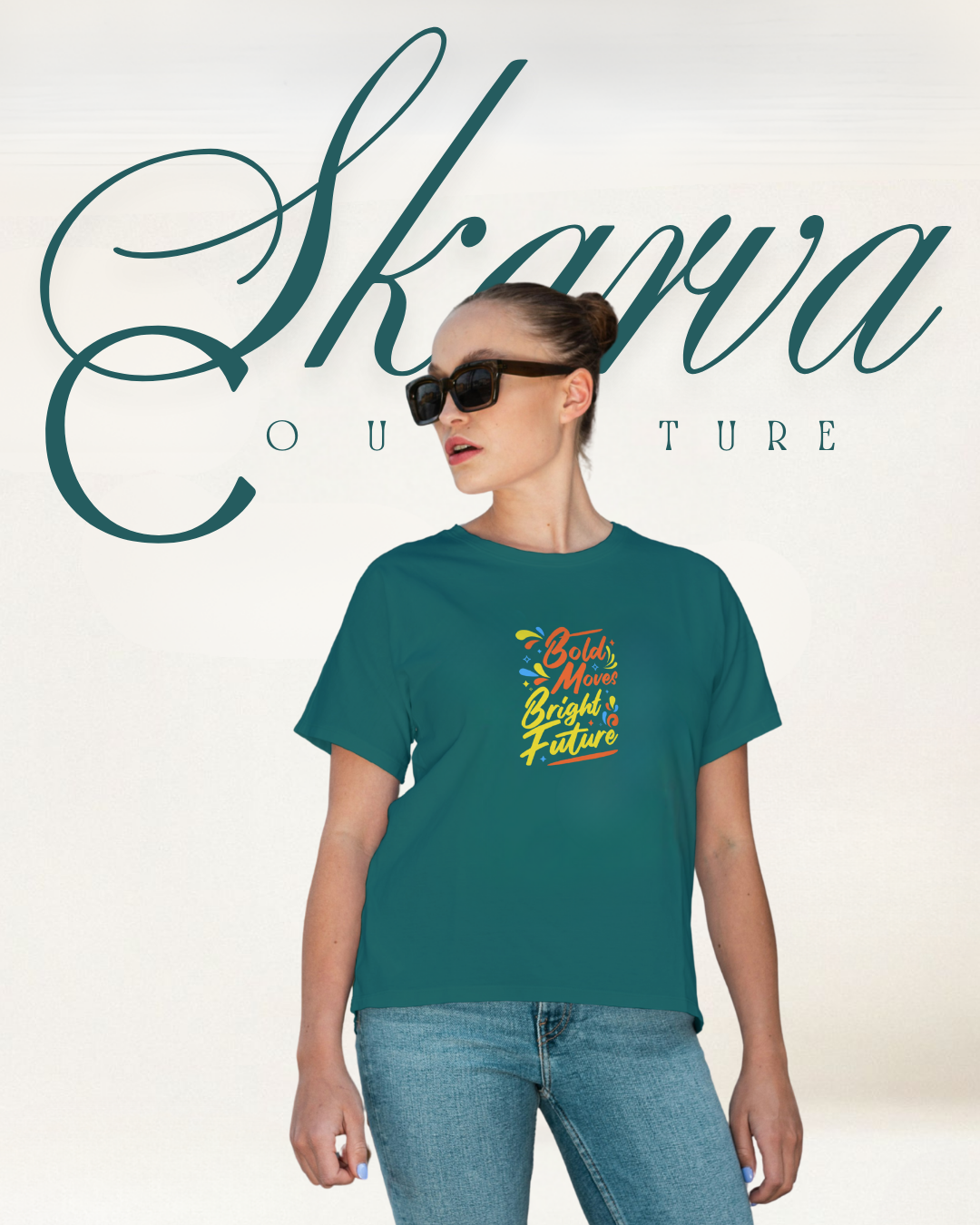 BOLD & COLORFUL FUTURE (Half sleeve round neck t-shirt)